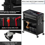 8-Drawer High Capacity Rolling Tool Box with Wheels,Rolling Tool Chest with Drawer,Tool Box on 4 Wheels with Lock, Tool Storage Cabinet Removable Portable Box for Garage Warehouse (Black)