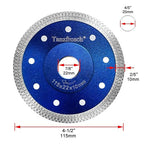 4.5 inch Diamond Saw Blade 4.5" Cutting Disc Wheel for Cutting Porcelain Tiles Granite Marble Ceramics Works with Tile Saw and Angle Grinder (3 Pack, Blue)
