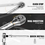 AEROFORCE 1/4-inch Drive Click Torque Wrench set（4-20Lb.ft/5.4-27.2Nm) with 4 inch Extension Bar and a 1/4" to 3/8" Adapter,Small Torque Wrench for Bike, Motorcycle and Car Repair