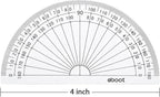 EBOOT 2 Pcs Plastic Protractor Clear 180 Degrees Transparent Protractor for Geometry, 4 Inch and 6 Inch