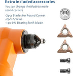 2-in-1 Mini Air Chamfer Tool for Chamfering and Round Cornor on Metal, Arc Corner 45 Degree Pneumatic Beveling Trimming Deburring Machine