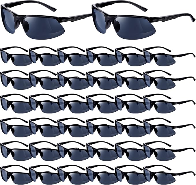 Kathfly 36 Pcs Safety Glasses Work Scratch Resistant Glasses Protective Safety Goggles Eyewear with Lens(Black)