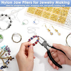 Billbotk Nylon Jaw Pliers for Jewelry Making - Flat Nose, Soft Jaw Pliers for Chain Making