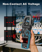 Clamp Meter DURFICST Digital Inrush Clamp Multimeter AC/DC 1000A 6000 Counts Amp Voltage Tester with VFD, LOZ Mode,Measures AC/DC Current Voltage NCV Temperature Resistance Capacitance Frequency