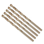 Drill Bit, #21 Cutting Diameter, 4341 HSS Gold Finish 135° Cutting Angle Number Jobber Bits - (Applications: for Drilling Soft Metal Plastic Wood), 5-Pieces