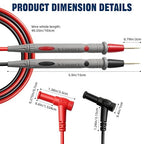 Professional Multimeter Test Leads 1000V 20A 40.5in, Heavy Duty Silicone Test Leads with Ultra-Hard Gold-Plated Test Probes, 0.16in/4mm Banana Plugs for Fluke/AstroAI/INNOVA/Klein Multimeter