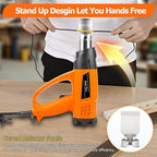 Heat Gun 1800W 140℉~1112℉ (60℃-600℃) Heavy Duty Fast Heating Hot Air Gun Kit Variable Temperature Control with Overheat Protection, 5 Nozzles for Crafts, Shrinking PVC, Stripping Paint, Vinyl Wrap