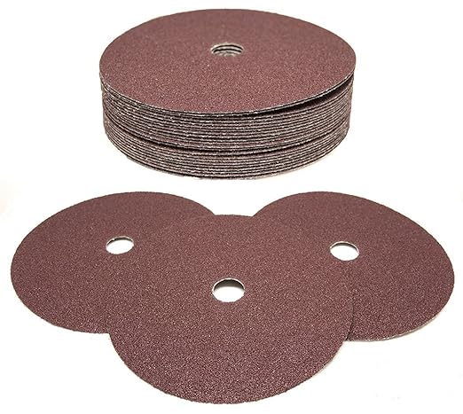 Benchmark Abrasives 7 Inch Sanding Discs Aluminum Oxide Resin Fiber Grinding Disc for Grinding, Stripping on Wood, Fiberglass, Steel, Metal, 7/8" Arbor Angle Grinder Sanding Disc, 25 Pack - 24 Grit