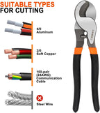 10 Inch Cable Cutters, Sanuke High Leverage Cable Cutter Heavy Duty Industrial Strength Electrical Wire Cutters for Cutting Aluminum Copper Communication Cables