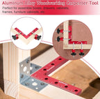 90 Degree Positioning Squares, Right Angle Clamps for Woodworking 5.5" x 5.5"(14 x 14cm), Aluminum Alloy Corner Clamps, Clamping Squares Tool for Picture Frame Box Cabinets Drawers (4 Pack)
