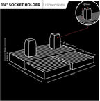 StealthMounts Drawer Hive ¼ Socket Holder – 10 Pack | Modular Drawer Tool Organiser | Injection-Moulded TPE | Made in The UK
