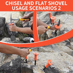 Heavy-Duty Masonry Chisel Set with Thick Protective Handles: Includes Tile and Concrete Chisels, Ideal for Brickwork, Demolition, Stonework, Carving, and Concrete Breaking. (8in 11in 11in)