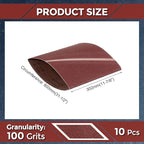 10 Pcs Sanding Belts 11-7/8 x 31-1/2 Inch 100 Grit Aluminum Oxide Abrasive Sandpaper for Belt Sander Metal Grinding Wood Working Weld Rust Removal