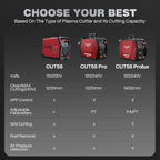 ARCCAPTAIN iControl CUT55 Prolux Plasma Cutter Machine, [APP Control] 55 Amp Non-Touch Pilot Arc, 120V/240V, Upgraded LED Display, Grid Cutting, Rust Removal, Air Pressure Detection for Home DIY