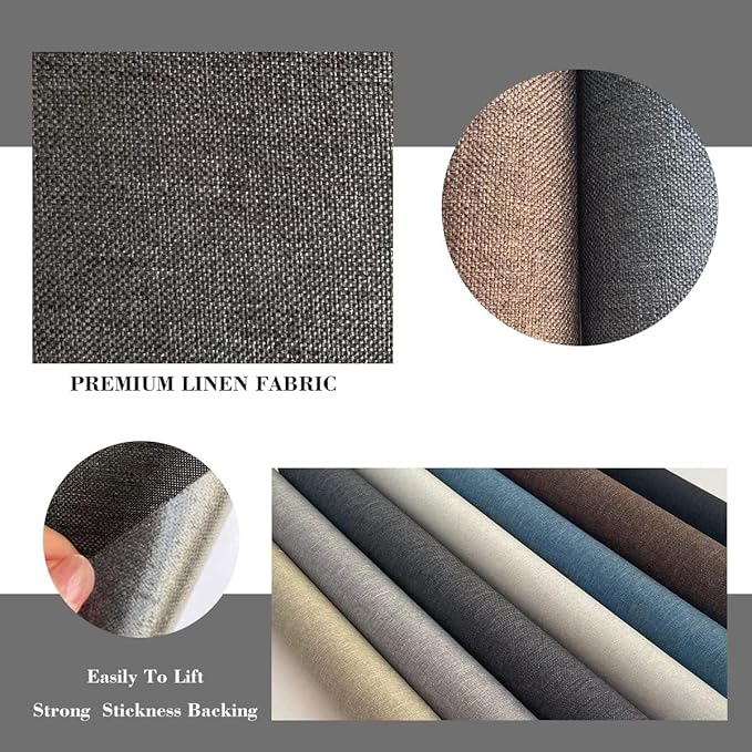 Fabric Repair Patches, Linen Repair Tape Self-Adhesive Fabric Patches Durable, DIY Large Linen Tape for Sofa, Couches, Furniture, Chair, Clothing （3.5X79 Inch, Grey）