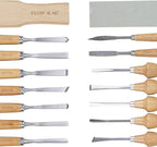 Falling in Art 16 Pcs Wood Carving Tools, Professional Carving Knives Chisel Set, Including Sharpening Stone, Mallet and Storage Bag for Wood Carving Projects