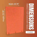 Torched Pegboard Display Stand for Jewelry, Craft Shows, Selling, Vendor Events, Tools, Peg Board Accessories Rack Organizer, XXL 15.75" L x 4.3" W x 23.75" H, Orange