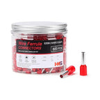 HKS 800PCS Wire Ferrule Connectors - AWG 14-2.5mm² Copper Barrel Pin Cord Ends Insulated Ferrules Terminals - E2508 Red