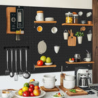 Peg Board,Steel Organization Panels, Ideal for Garage Tool Storage, Office Organization, Craft Room, Kitchen,Pack of 6(Black, 6-12X12)