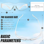 Chumia 100 Pairs Bulk Safety Glasses Eye Protection Goggles for Women Men Work Construction Science Lab