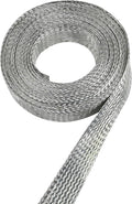 Tinned Copper Wire Shielding Sleeve, Expandable Ground Strap Wiring Braided Sleeving Metal Mesh Sheathing Cabling Wiring Protector (5/8inch - 45ft)