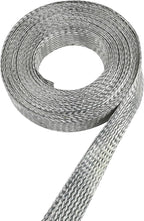 Tinned Copper Wire Shielding Sleeve, Expandable Ground Strap Wiring Braided Sleeving Metal Mesh Sheathing Cabling Wiring Protector (5/8inch - 45ft)