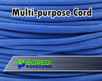 BORED? PARACORD! 550 lb Paracord - Ideal for Crafting, Camping, DIY Projects, Active & Military Outdoors - Strong Survival Rope - Tactical Parachute Cord Type III - Tarheel Blue 250 Feet