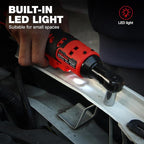 Electric Ratchet Wrench Set, 3/8" 21V Power Ratchet Tools, Cordless Ratchet Wrench, Included 6 Sockets and Charger, Variable Speed & LED Light