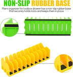 4 Pack Plier Organizer Rack, Pliers Organizer for Tools Cutters with Extendable Design & Non-Slip Rubber Base, 40 Slots Tool Box Drawer for Pliers, Wrenches, Screwdrivers,Green&Yellow