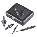 5-Piece M2 HSS Step Drill Bits Set, 1/8"-1-3/8" High-Speed Steel Unibit Kit with Storage Case, 50 Sizes Multi-Hole Precision Bits for Sheet Metal, Steel, Aluminum, Professional & Home Tool Set
