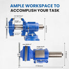 Forward HY-DT150B-6IN Heavy Duty Bench Vise 360-Degree Swivel Base and Head with Anvil (6")