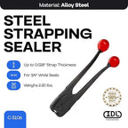 IDL Packaging C-3106 Double-Notched Front-Action Sealer/Crimper for 3/4" Steel Strapping - Hard and Durable Steel Construction - Professional Gear with High-Strength Sealing Action