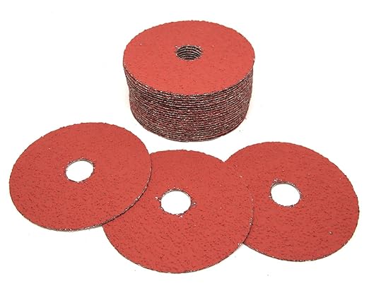 Benchmark Abrasives 4 1/2 Inch Sanding Discs Ceramic Resin Fiber Grinding Disc for Grinding, Stripping on Wood, Fiberglass, Metal, 7/8" Arbor Angle Grinder Sanding Disc, 25 Pack - 24 Grit