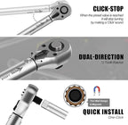 AEROFORCE 14PCS 3/8-Inch Drive Swivel Magnetic Spark Plug Socket Set with 3/8'' Torque Wrench (5-45 Lb.ft/6.8-61.2 Nm), Universal Joint & Extension Bar - Durable CR-V Steel for Easy Spark Plug Removal