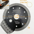 DT-DIATOOL Diamond Granite Blade 4 Inch and 4-1/2 Inch for Marble Porcelain Tile Ceramic Diamond Cutting Disc with Mesh Turbo Diamond Segments Pack of 2