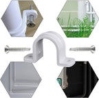 10 Set Pipe Clamps,SCH 1/2 in (20 MM) PVC Pipe Strap Clips,Two Hole Plastic Pipe Clamps,Conduit Strap Clamps
