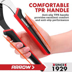ARROW 12-Inch Groove Joint Pliers, Adjustable Water Pump Pliers with TPR Handle, High Carbon Steel Tongue and Groove Plier for Plumbing, Automotive and Household Repairs