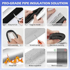 10 Pack Self-Adhesive Pipe Insulation Sleeve, Pre-Slit Foam Tube with Aluminum Foil Cover for Winter, Spigot, Sprinkler, Water Heater Pipes, Scratch-Proof and Non-Corrosive (Silver, 1.3 Ft x3/4 Inch)