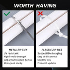 Metal Stainless Steel Cable Ties: Heavy Steel Cable Tie, Metal Tie Wrap with 100pcs 4.6×300 Self-Locking Stainless Steel Zip Ties and Metal Cable Tie Remover for outdoor fence repair etc.