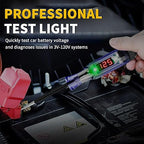 Test Light Automotive 3-120V DC LED Digital Circuit Tester with Voltage Display, Auto Bidirectional Voltage Tester, Electric Test Probe Pen for Car Battery Polarity Continuity Fuses