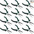 HOIGON 12 Pack 6 Inch Needle Nose Pliers, Spring Loaded Needle Nose Pliers with Wire Cutter and Strippers, Side Cutting Long Nose Pliers for Cutter and Bending Wire, Jewelry Making