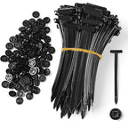 100PCS Nylon Universal Cable Tie Buckle, Heavy Duty Self Locking Nylon Zip Ties, 2025 Upgrade Multipurpose Plastic Cable Ties Tool, UV Resistant Black Zipties for Car Daily Repair