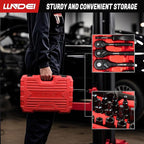 LLNDEI 160-Piece Mechanics Tool Set, Metric Socket Set 1/2 1/4 3/8 inch Drive Professional Tool Kit, CR-V Deep & Shallow Kit with Quick Release Ratchet
