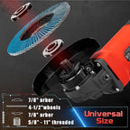SHALL 4-1/2 Inch 11000 RPM Angle Grinder 4Amp with 2 Guards, 3 Cutting Discs, 3 Grinding Wheel, Non-Slip Handle, Wrench and Carbon Brush for Metal and Wood