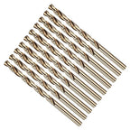 Drill Bit, #10 Cutting Diameter, 4341 HSS Gold Finish 135° Cutting Angle Number Jobber Bits - (Applications: for Drilling Soft Metal Plastic Wood), 10-Pieces
