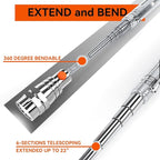 VIBELITE Extendable Magnetic Flashlight with Telescoping Magnet Pickup Tool-Cool Gadget Birthday for Men, Dad, Husband, Him, Father, Mechanic,Tech, Handyman, Boyfriend, Women, Silve
