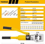 Crimping Tool, 6 AWG to 1000 MCM Hydraulic Plier, 20 Ton Copper and Aluminum Terminal Wire Lug Hydraulic Crimper, Crimping Tool Kit with 13 Dies
