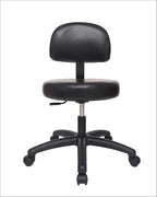 Chair Master Adjustable Chair for Exam Rooms, Labs, Doctor and Dentist offices. EASY to CLEAN! 17"-22" Seat Height NO FOOTRING (Low Desk Height, Black)