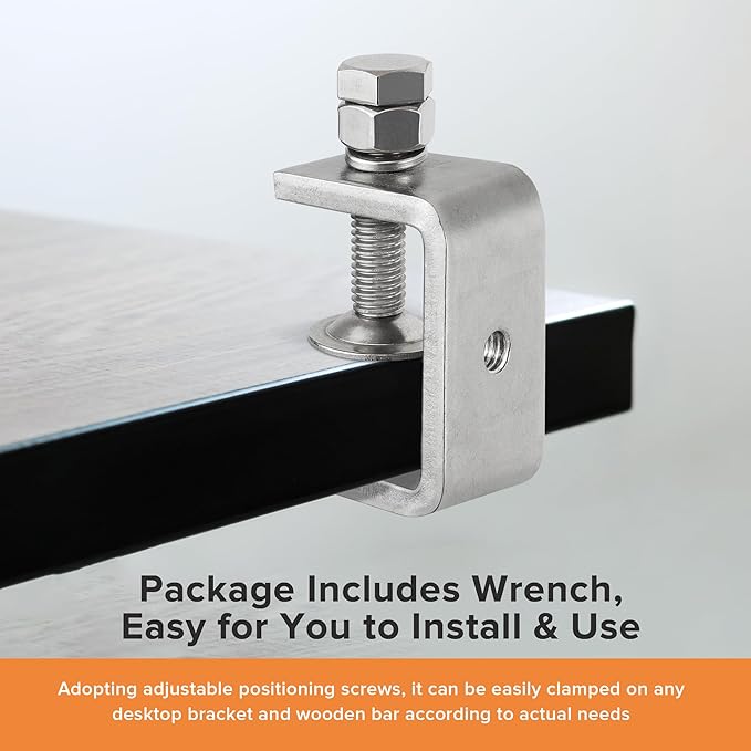 304 Stainless Steel C Clamp,1 1/2 Inch Tiger Clamp Woodworking Clamp Heavy Duty C Clamps for Woodworking, Welding and Construction,Features Stable Wide Jaws and Protective Pads(2 Pcs)
