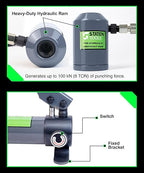 1/2" - 2" Hydraulic Knockout Punch Set | 15 US Tons | Knock Out Set with 6 Dies | Punching Capacity 11-16 Gauge | 1 Year WARRENTY | Staten Tools